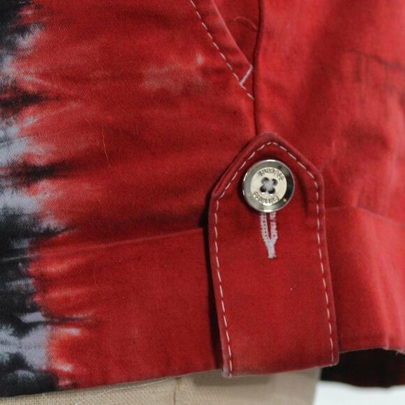 Womens Shorts Size 8 Red Black Tie Dye Reworked Beach Resort Vacation Hippie - Picture 3 of 5